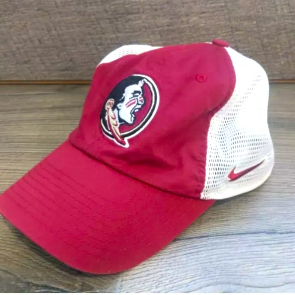 FSU Florida State Nike Heritage 86 Mesh Hat adjustable white garnet seminoles